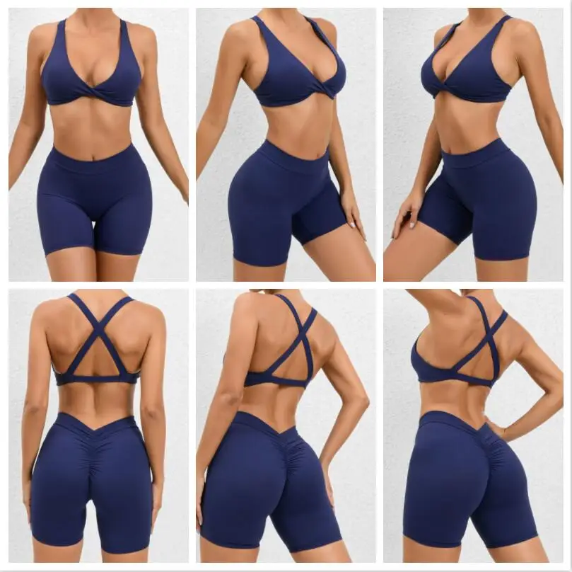 Ruiquwin Custom Gym Wear Sports Bra High Waist Yoga Workout Set