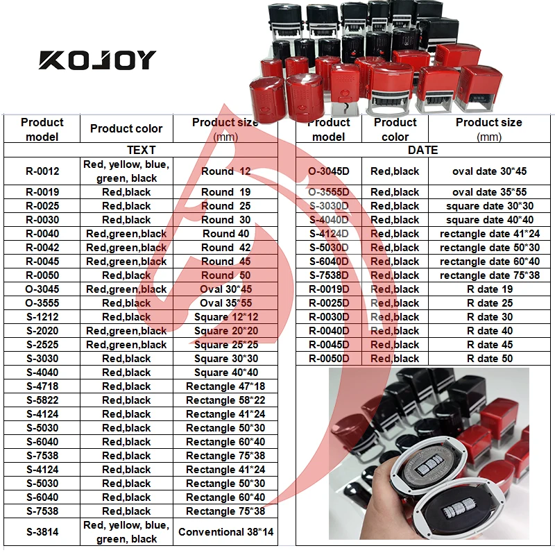 Factory Custom Automatic Self Inking Stamp Stempel Office Roller Text Date Rubber Self-inking Self Ink Stamps