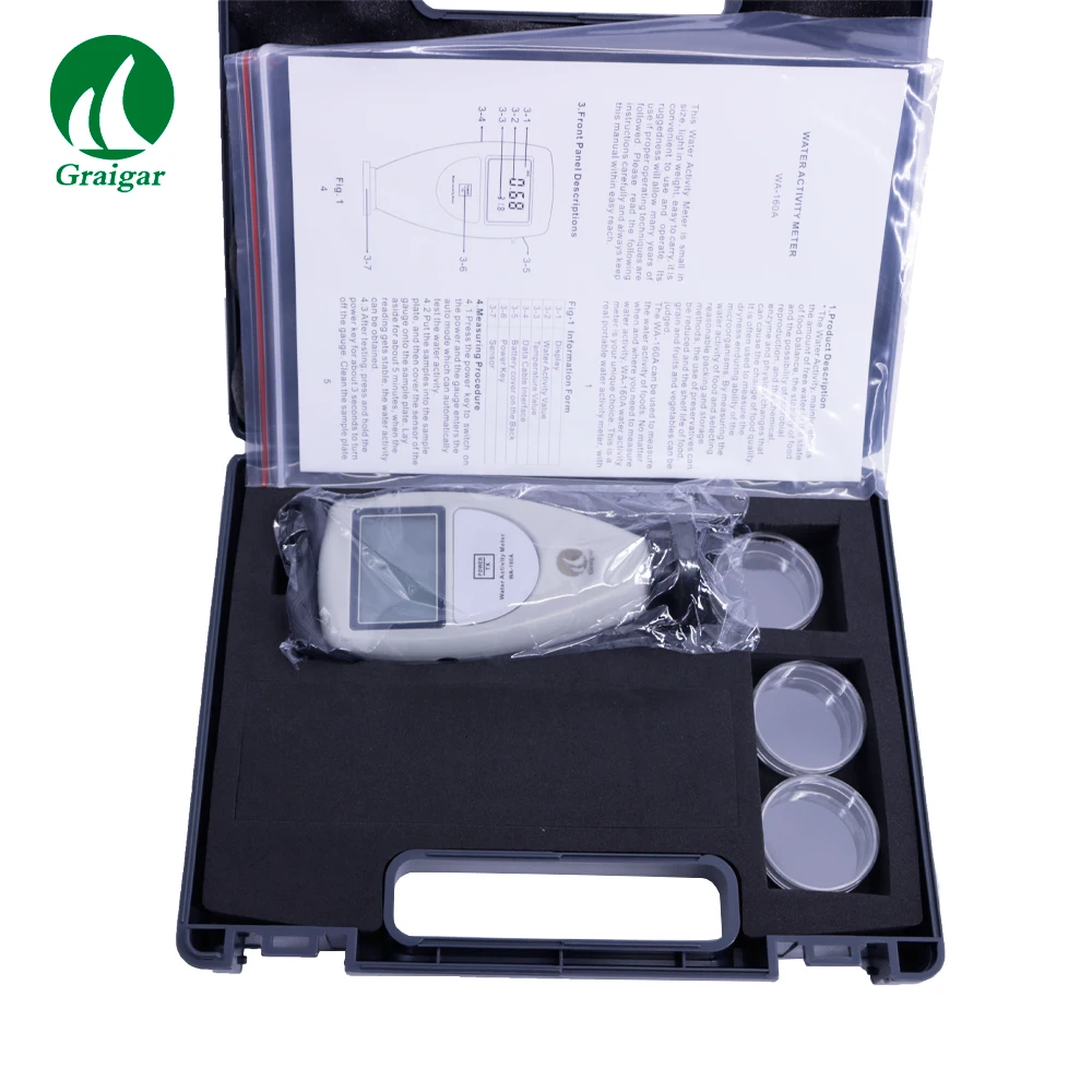 WA-160A Digitales Wasseraktivitäts-Messgerät – Tragbarer Aw-Tester Für Lebensmittel, 0–1,0 Aw