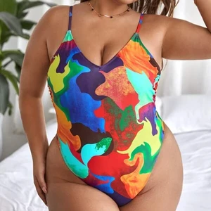 2022 Fashion Printed Spandex/Nylon Waterproof Eco-Friendly Backless Bikini Plus Size Fat Women