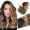 7pcs-clipins-ombre brown balayage blonde