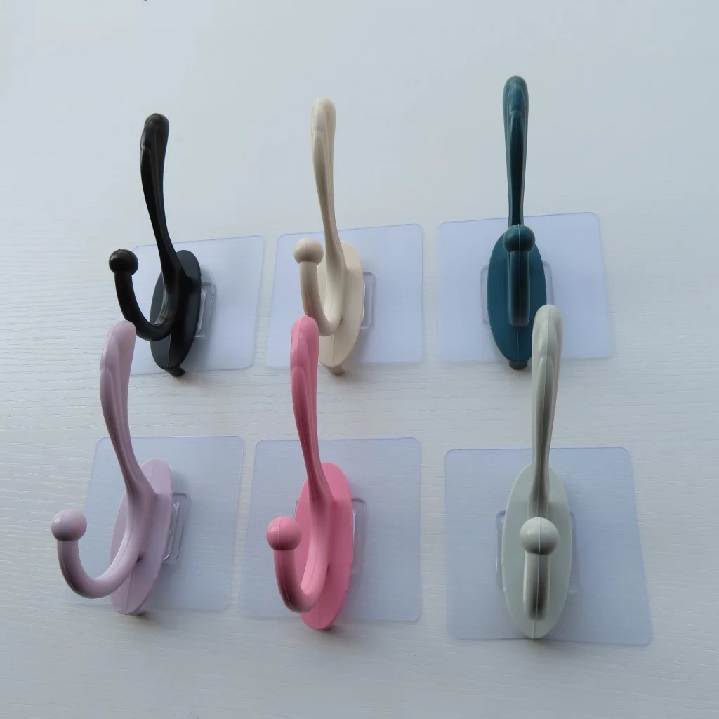 12.5cm strong Traceless color coat and hat novelty hooks Nail free hole free bathroom hanger hanging supplier