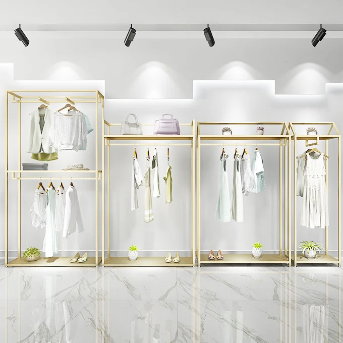 Wholesale Online Shopping Customized Retail Clothes Shops Store Design  Rack, Cloth Display Stand Shelf for Showroom*