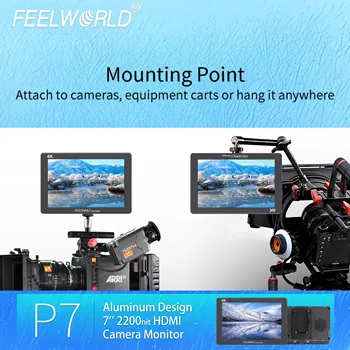 FEELWORLD P7 7-inch Rugged Aluminum Camera Monitor, 2200nits Sunlight Readable, IPS Screen, Factory Direct Sales detail image