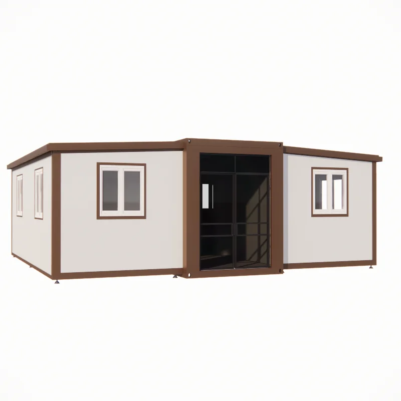 Mobile Foldable Double Winged Container House 40ft & 20ft Integrated Folding Expansion Home factory