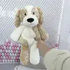 Coquille pour chien en fourrure de lapin jaune et blanc, 45 cm.
