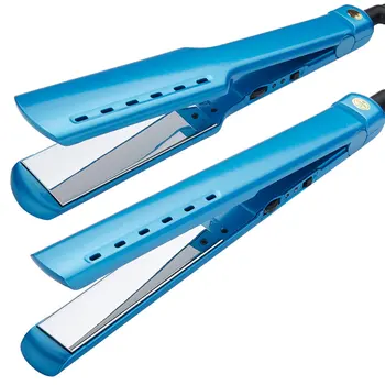 Mirror Hair Straightener Wholesale Custom Electric Nano Flat Iron Portable Plated 1 Inch 450 LED Blue 50W Safety CN;GUA