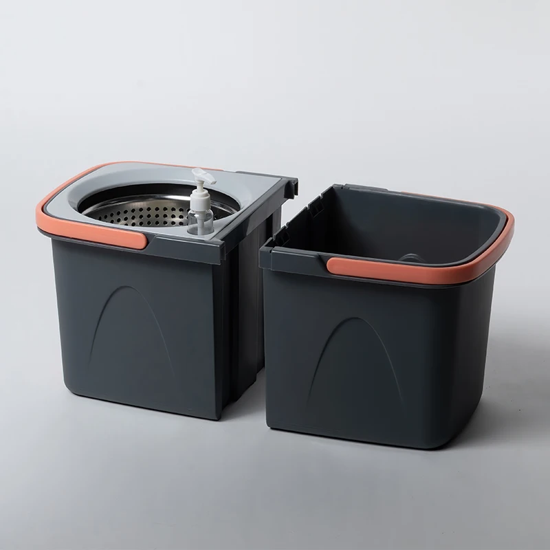 Twins Mop Bucket Clean Magic Mop Dry and Wet Spin Go Magic Mop