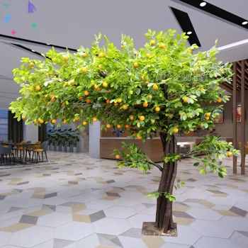 Customized simulation fake apple tree faux lemon tree artificial orange tree landscape shopping mall decoration