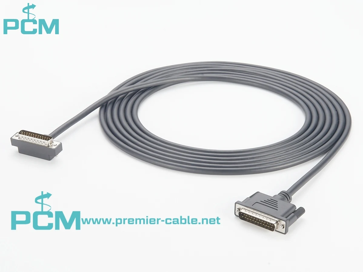 Molded D-Sub Cable DB25 Male Right Angle details