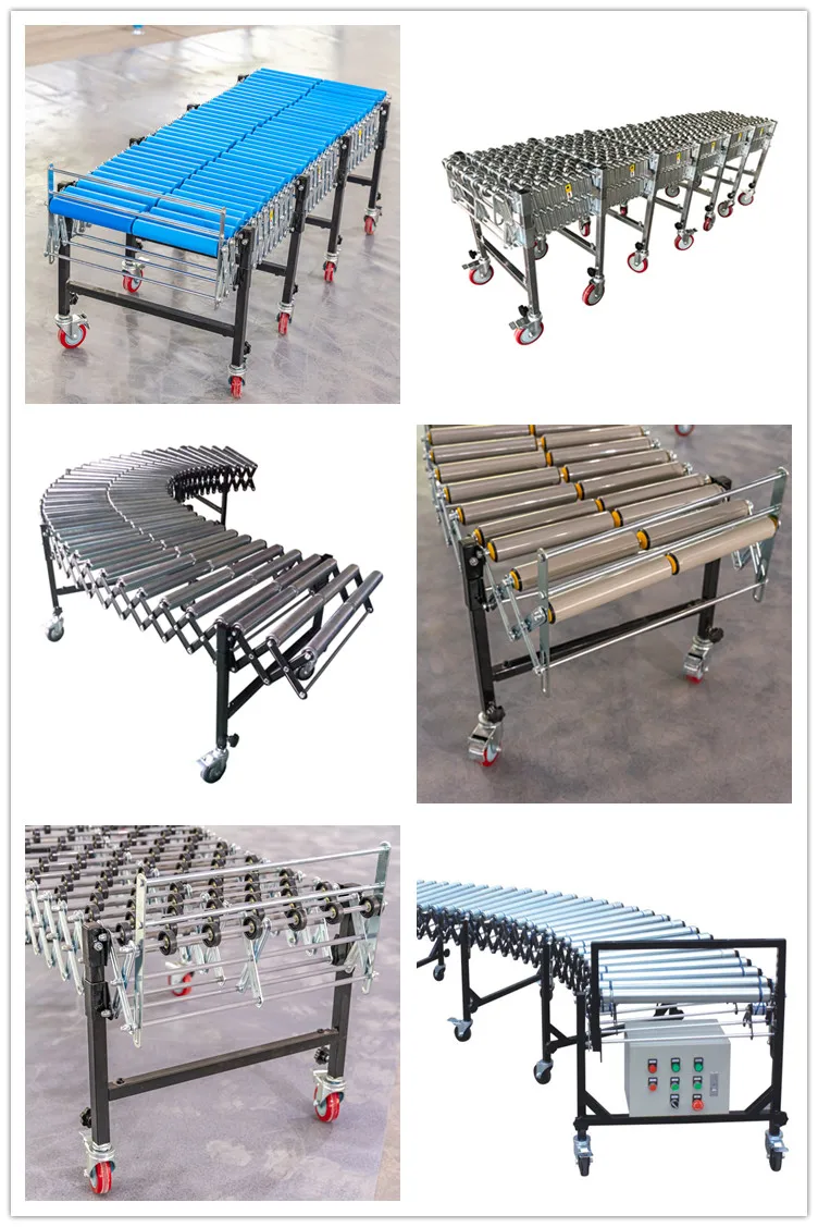 Gravity Expandable Flexible Roller Conveyor For Container Unloading