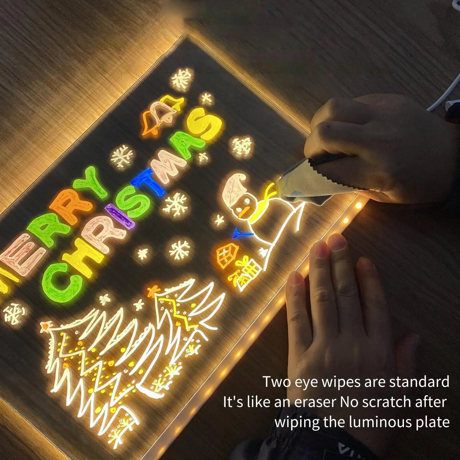 Tsinye Light Up Dry Erase Board With Stand As A Glow Memo Led Letter