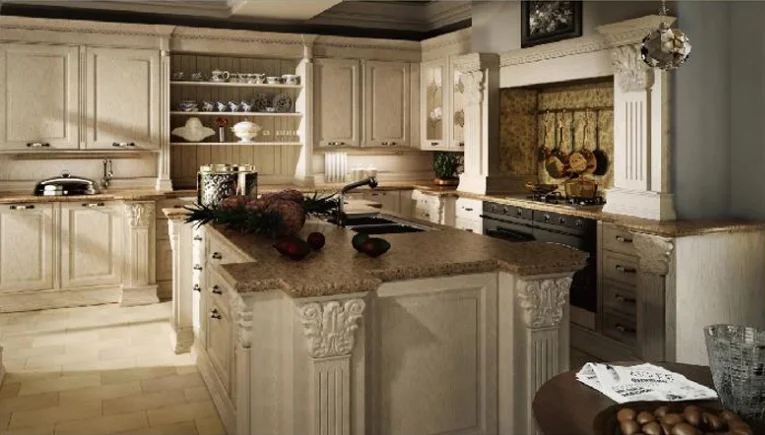 European Style Solid Wood Kitchen Cabinet Side Panel Kitchen Cabinet Organizer
