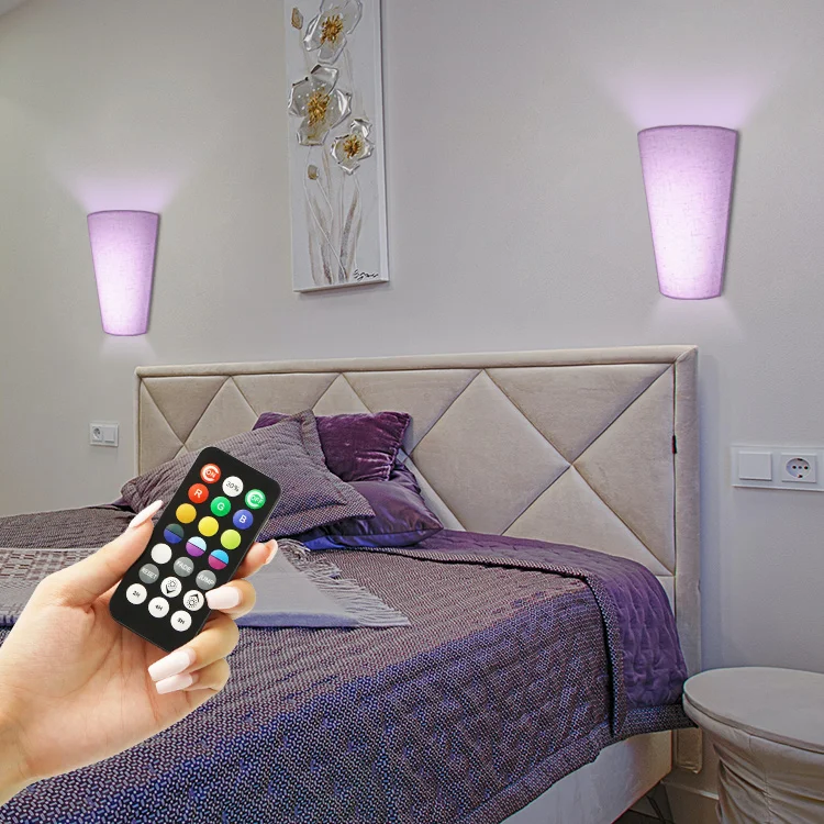 Fabric Shade Single Head Wall Lamp Bedside Lights Reading Outlet Switch USB Port Hotel Bed Wall Lamp Fixture