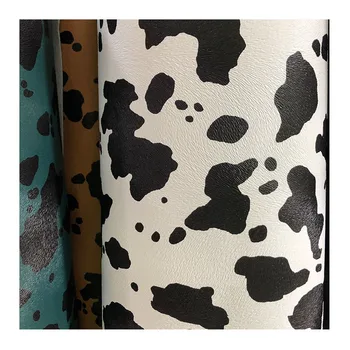 print  dairy cow cattle  pattern PVC synthetic leather   0.8mm thickness leather for bag shoes leather material