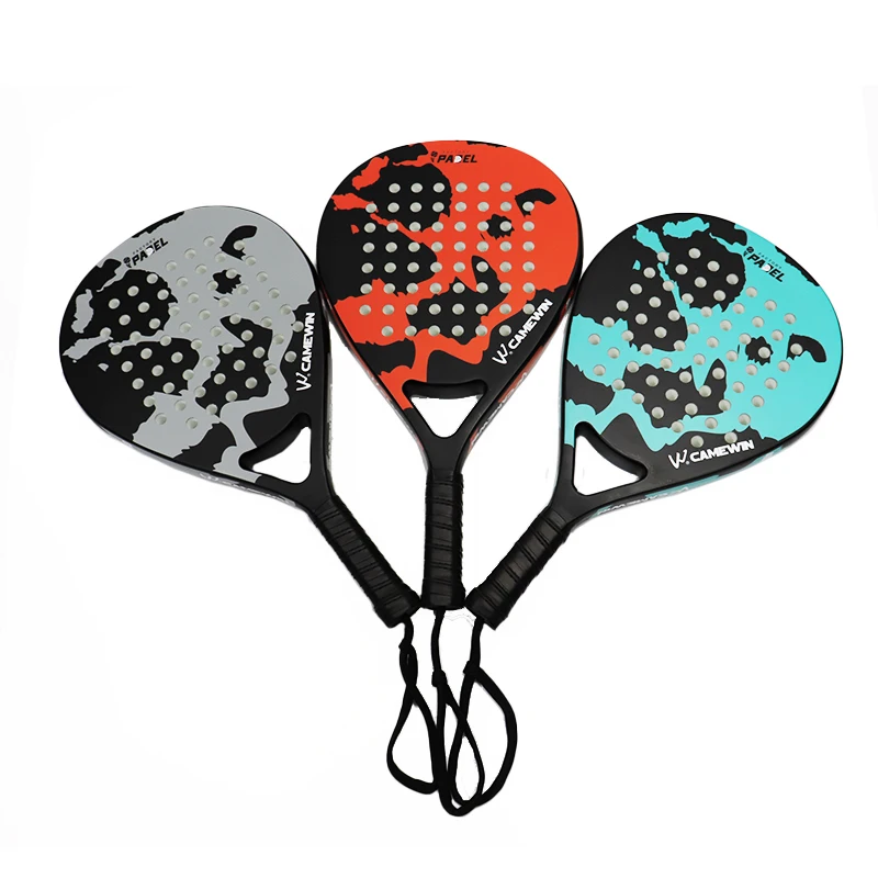 Teardrop Shape Custom logo Light Weight High Quality Pro Fiberglass Carbon 3k 12k 18k Padel Racket
