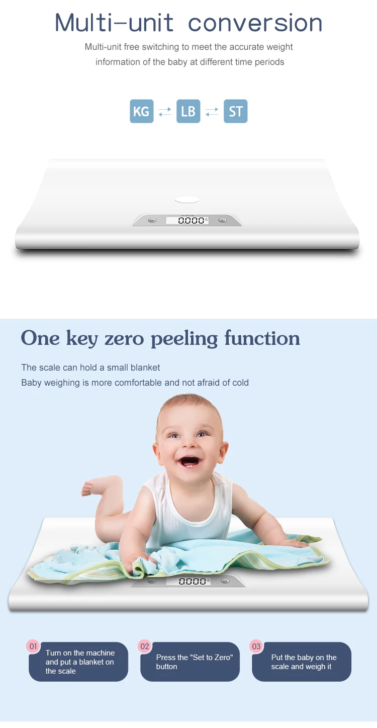 China Suppliers Commercial Custom Blue tooth Smart Weight Weighing Electronic Digital Baby Scale