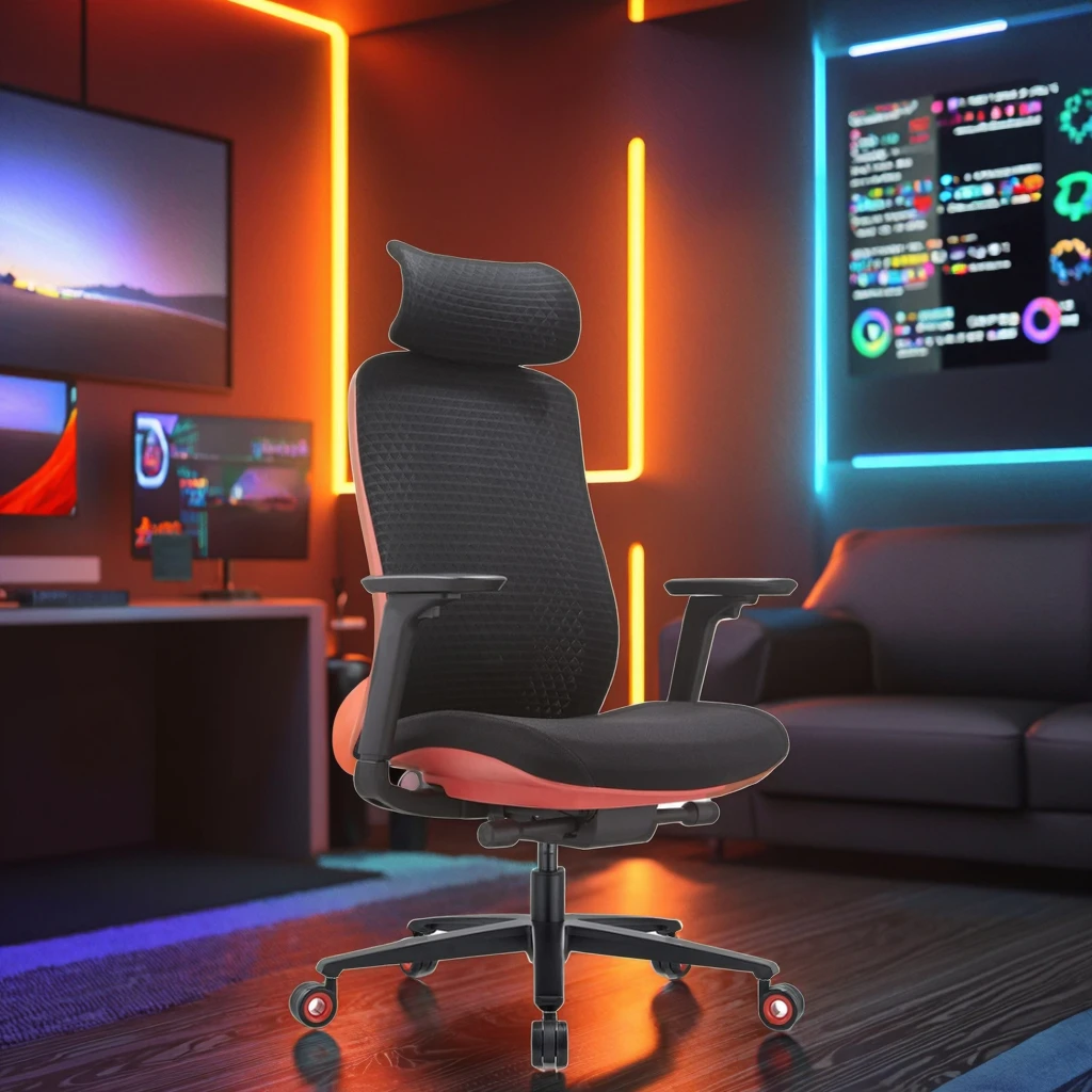 Red Ergonomic Gaming Chair with Multi-Dimensional Lumbar Support Slide Seat 130° Recline Professional E-Sports 2