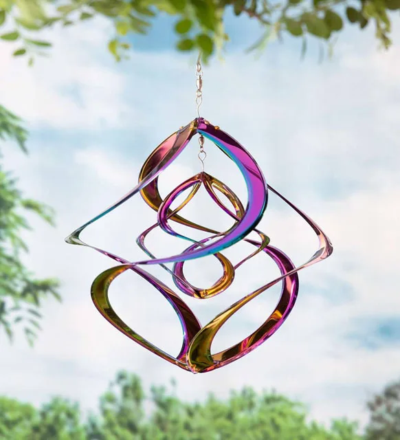 Custom Made Rotating Helix SPIRAL TAIL Hook Garden Gift 3D Metal Wind Spinner Garden Home Decoration