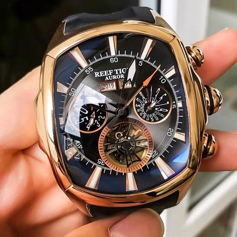 Alibaba.com: REEF TIGER RGA3069 Luxury Men's Watch Blue Dial