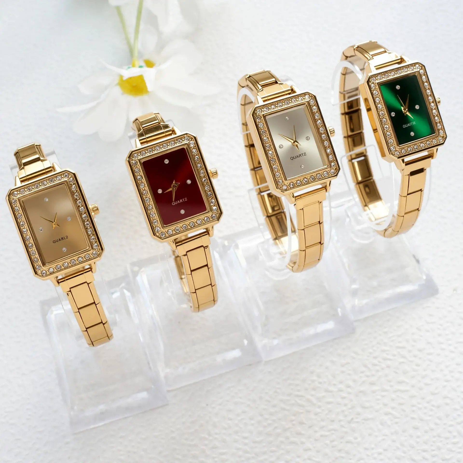 Hot Sale Women's Eco-Friendly Quartz Watch with Pointer Dial Stainless Steel Band Module Bracelet Italian Design All-Match DIY