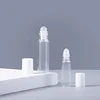 Corps clair de bouteille + bouchon en plastique blanc + boule de verre