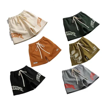 Summer High quality Cotton Breathable French Terry 260g Men Shorts Custom Logo Gym Jogger Sports Essentials Unisex Sweat Shorts