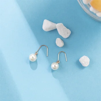 YE10149 Personality Earring Champagne Gold Plated Pearl Drop Earring Charming Graceful Crystal Drop Earrings