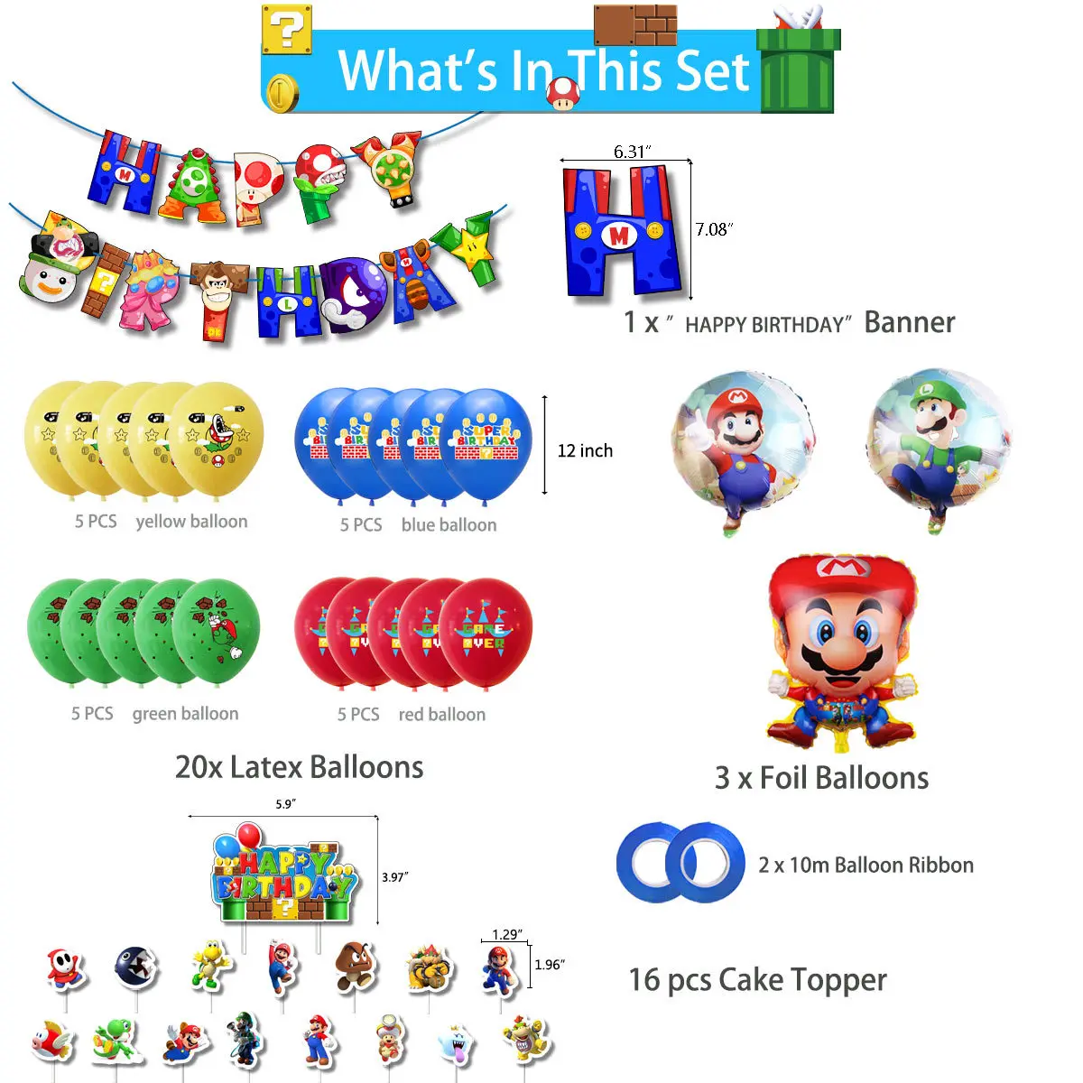 Set Decorazioni Compleanno Principessa 32 Pezzi – Striscione, Palloncini, Topper Per Torta E Cupcake