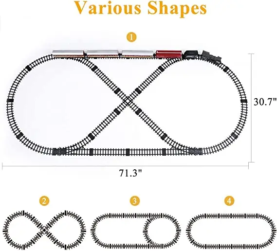 Die Cast Toy Cars Electric Train Track Set Train Toy With Smoke And Tracks Light Sounds