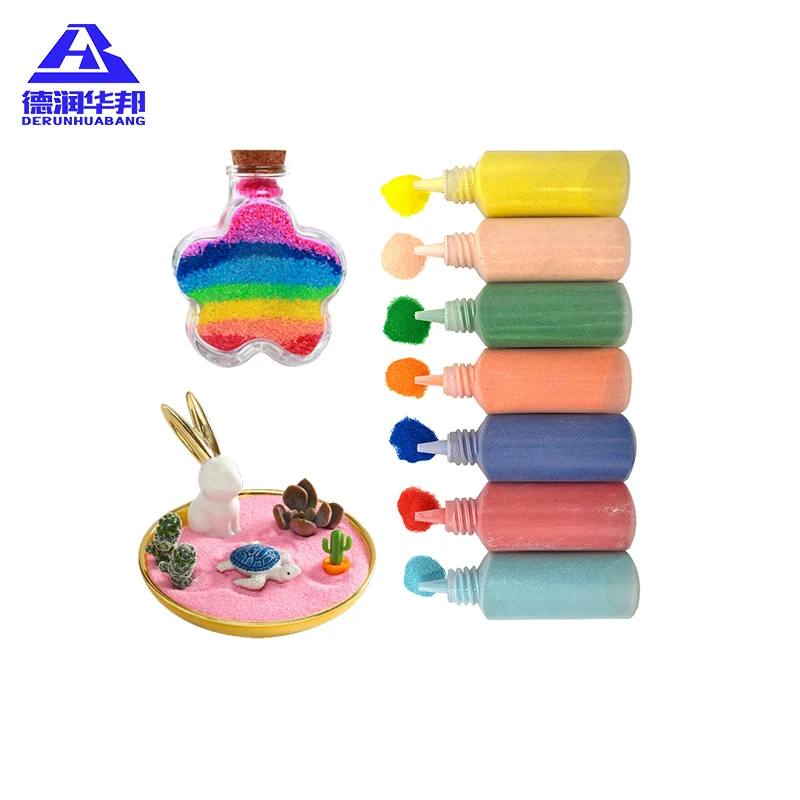 Chinese color sand factory supplier children's sand painting  glass bottles filled with colored sand are used for decorations