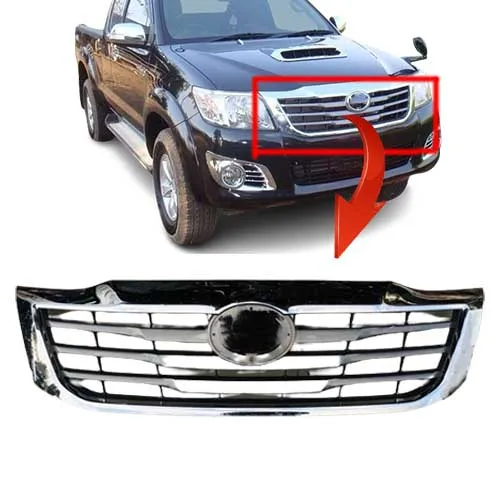 car spare parts front CHROME + GREY radiator GRILL GRILLE for TOYOTA hilux 2012 accessories