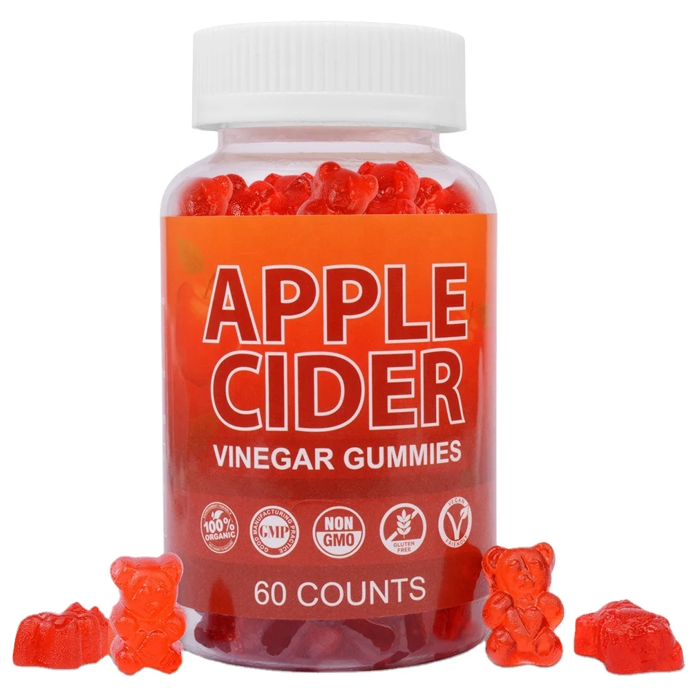 Private Label Apple Cider Vinegar Vegan Gummies Bear Detox Cleaner Supplement Sliimming Gummies