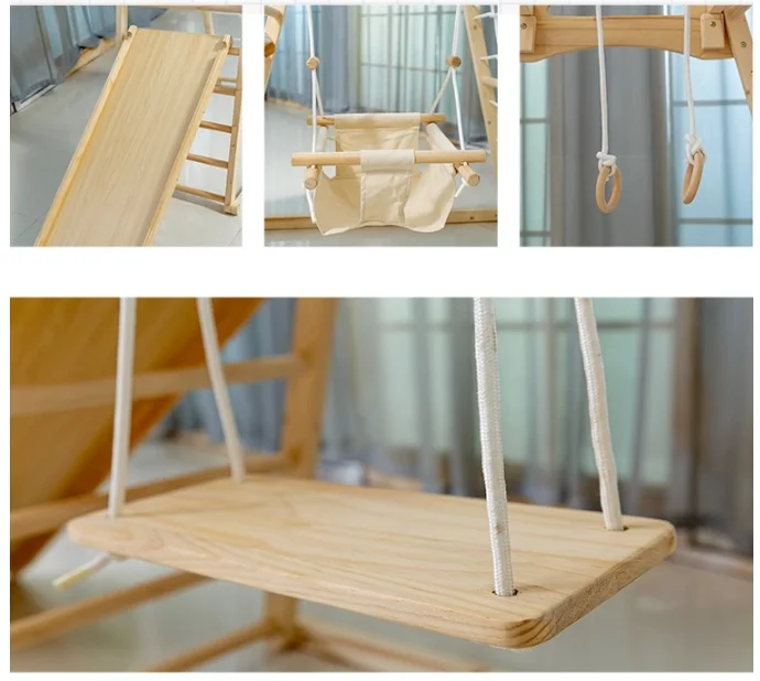 Kid Activity Windmill Climb Frame Preschool Gym Toy Montessori Pickler Triangle Frames Toddler Swing Slide Play Structure Set