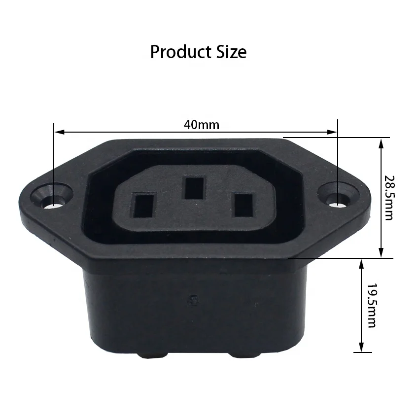 10A250V IEC60320 C13 AC Power Socket Screw Type Plug Adapter Power Socket IEC C14 C13 Female Plug Holder 3 PIN  Socket