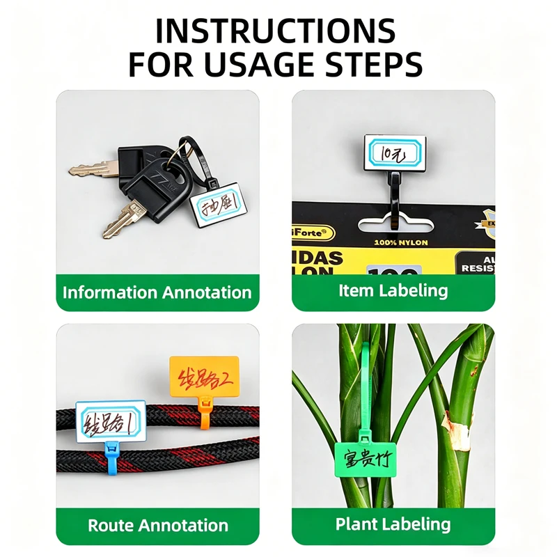 Custom logo Nylon Cable Tie Self-locking Polyamide Cable Tie Marker