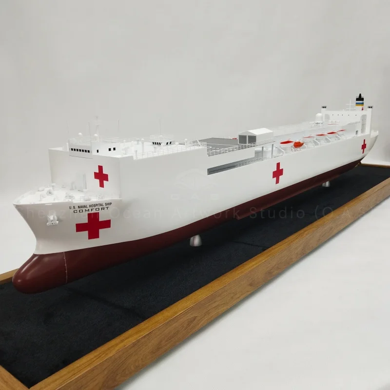 【LA】Modello di nave artigianale prodotto in fabbrica O.A.S., alta qualità, personalizzabile, 120 cm, modello della nave ospedaliera COMTORT per regali aziendali
