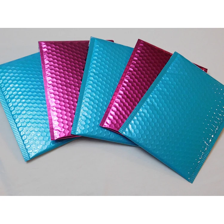 Custom Eco Friendly Padded Bubble Envelopes Holographic Metallic Bubble Mailer Shipping Bag Poly Bubble Padded Envelopes Mailer