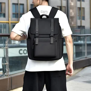 For OMASKA Custom 17 Inch Business Backpack Waterproof Laptop Bag for Men Students with Polyester Lining and Zipper Closure