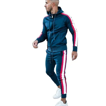 KY Custom gym design track suit sports polyester tracksuit high quality sublimation men's hoodies training&jogging wear men