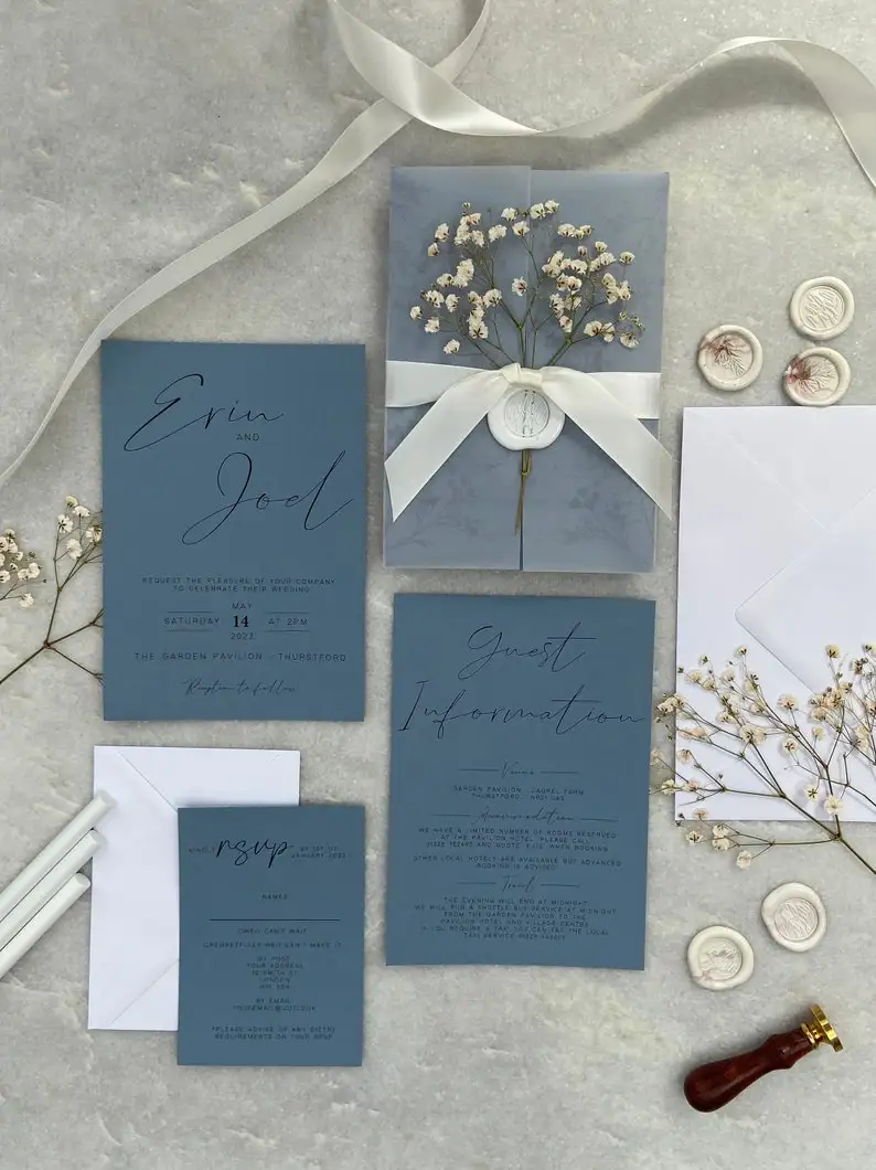200 Vorgefaltete Pergament-Jacken 12,7 X 17,8 Cm – Transparente Hochzeitseinladungen Hüllen, 115 G/m² Pergamentpapier