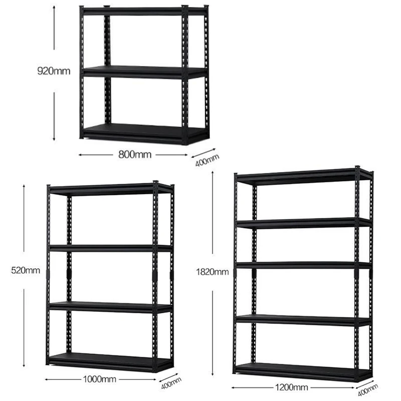 4 Tier Heavy Duty Metal Boltless Rack With MDF Board and 4 Tier Adjustable Metal Shelves for Garage Storage Heavy Duty Shelving