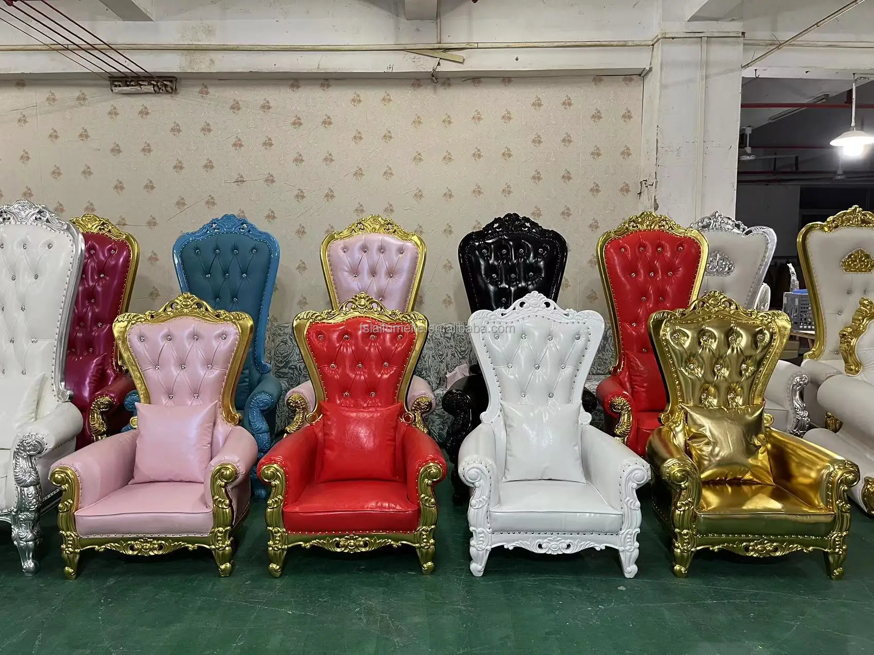 Luxurious Wed Wholesale White Wedding Wooden Throne Chair King And