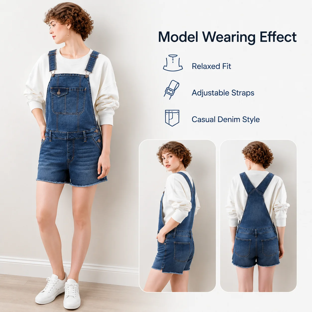 Girls Short Jeans Bib Overalls Casual Wear Summer Short Denim Dungarees for Ladies High Quality Denim Jumpsuit for Womens