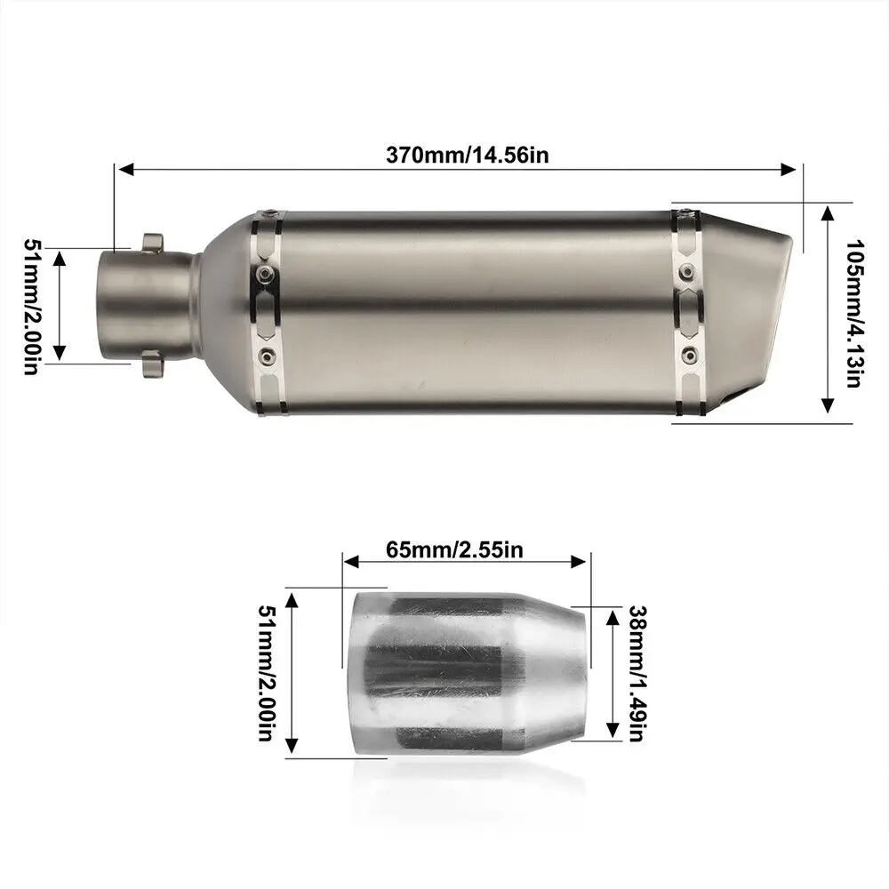 Мотоцикл гоночный выхлопной Универсальный 35-51 мм глушитель труба мото выход для квадроцикла грязь скутер 370
