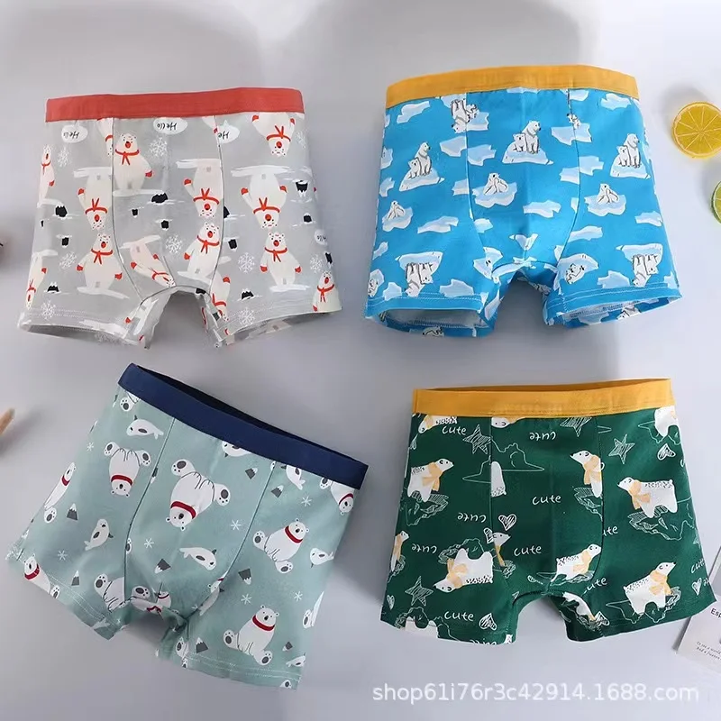 Cotton Kids Panties Boy 3-10 Years Old Quad Girl Panties Boy Baby Boxer ...