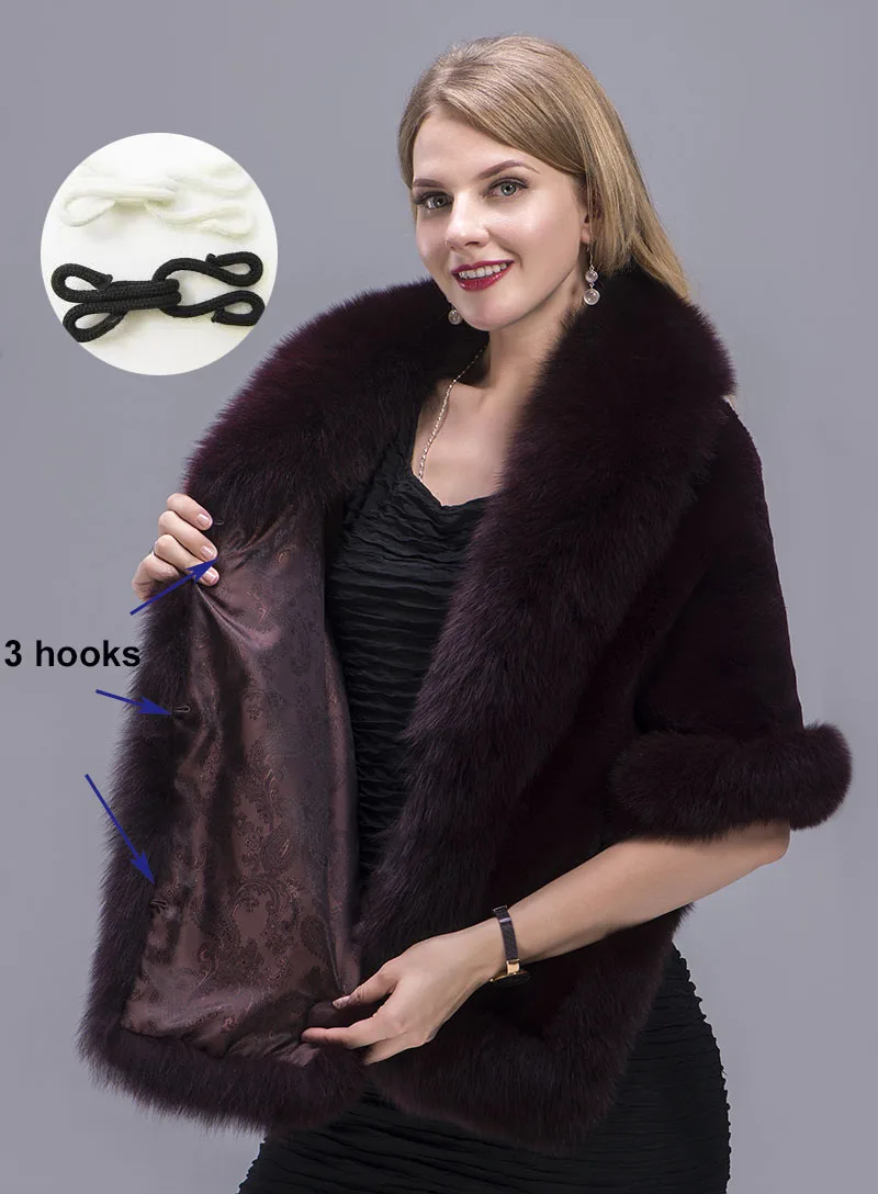 real fur shawl details