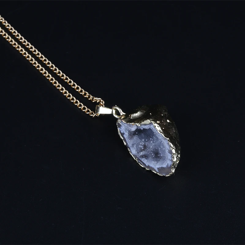 Natural Stone Geode Choker Necklace 