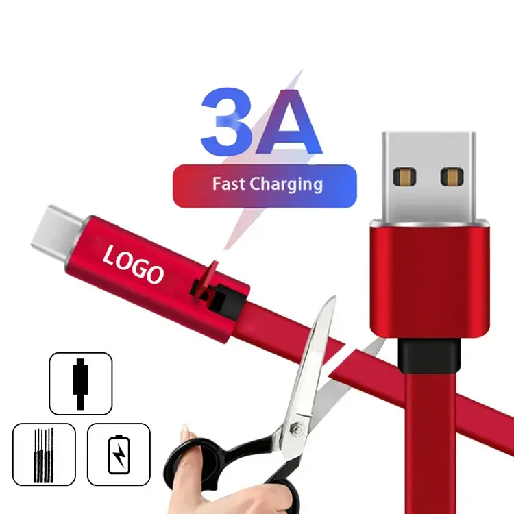 1m 2m 3m Type C Cutting Repairable Repair USB Chargeing Cable for Cell Phone Accesory Mobile Data Line Cable