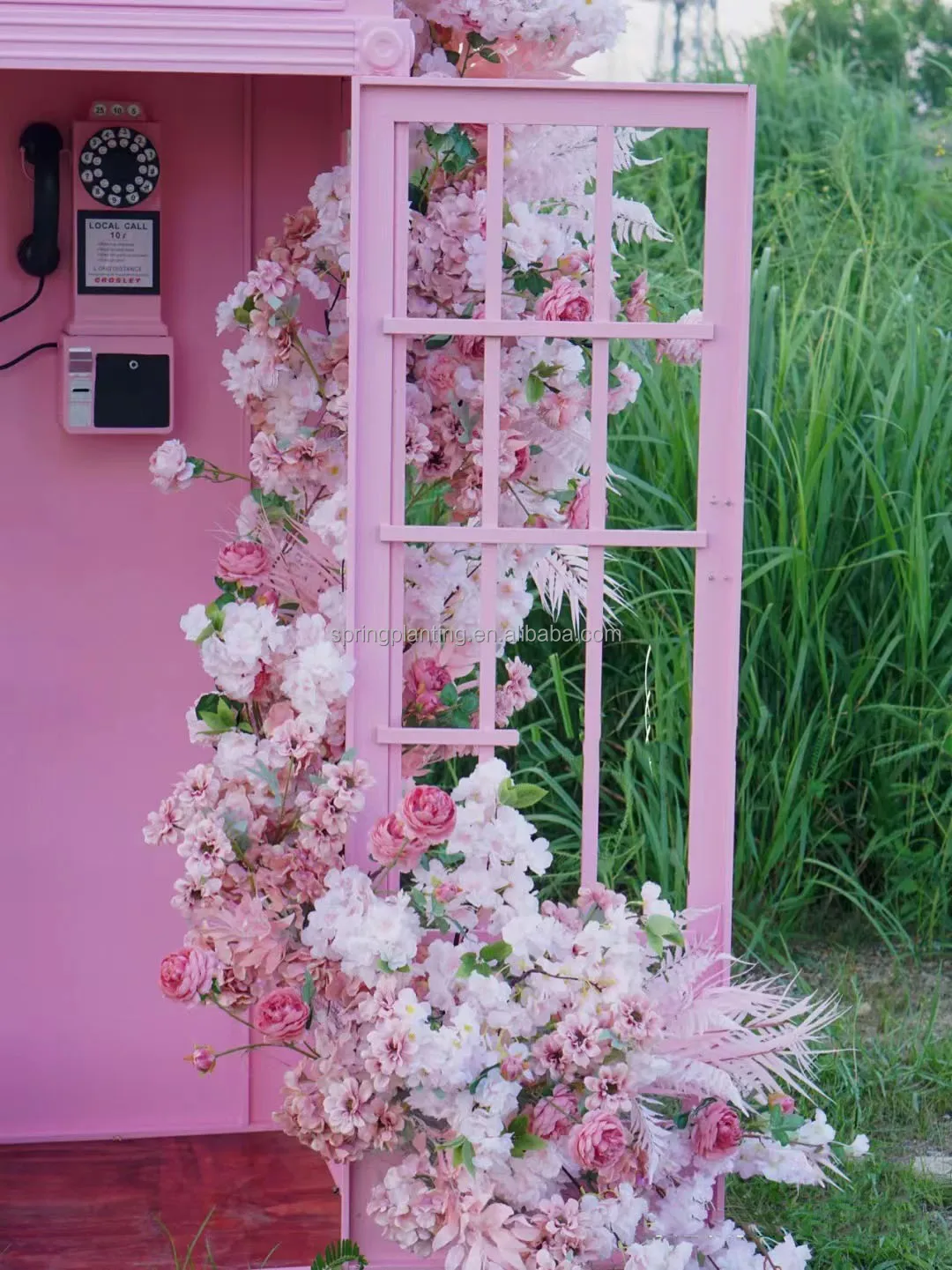 Pink Telephone Booth Photography Props For Wedding London Telephone